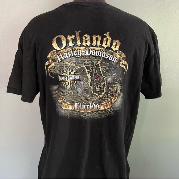 Harley Davidson Motorcycle Pirate Skull Orlando Florida HD T Shirt XL - Picture 2 of 10